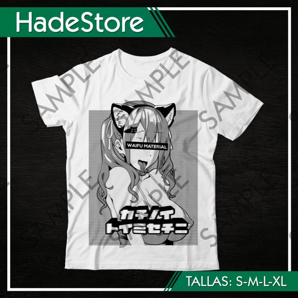 Polera Blanca Personalizada - Modelo Ahegao 15