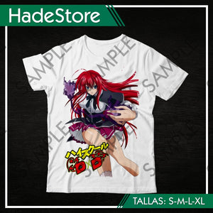 Polera Blanca Personalizada - High School DXD 04