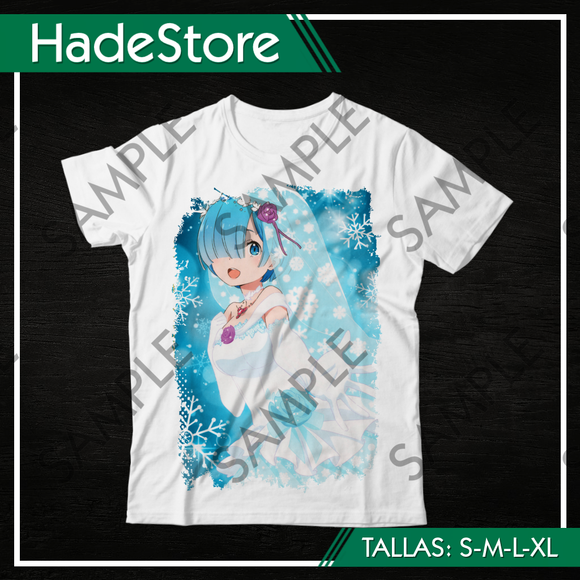 Polera Blanca Personalizada - Re-Zero 06