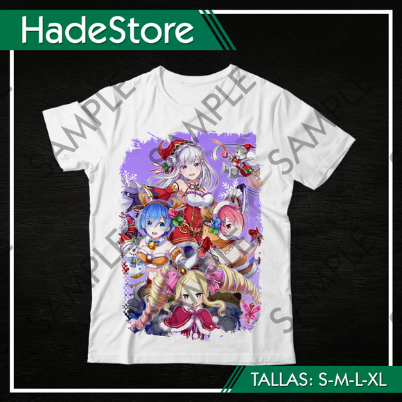 Polera Blanca Personalizada - Re-Zero 08