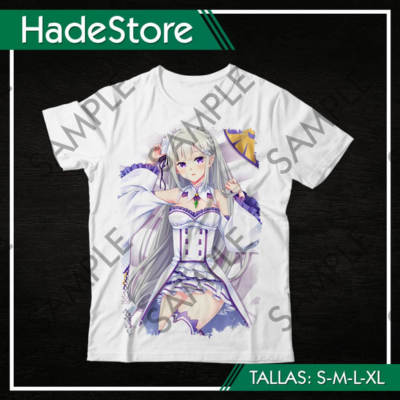 Polera Blanca Personalizada - Re-Zero 09