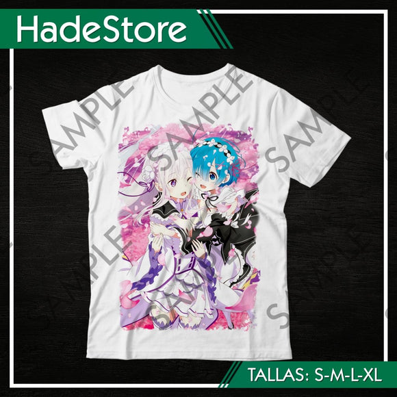 Polera Blanca Personalizada - Re-Zero 02