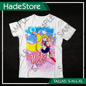 Polera Blanca Personalizada - Sailor Moon 01