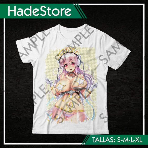 Polera Blanca Personalizada - Super Sonico 02